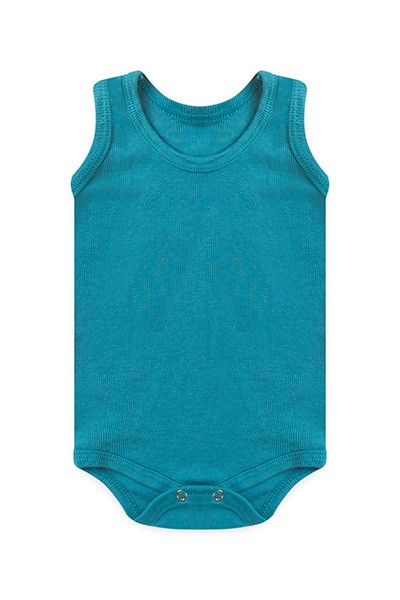 Body Bebê Canelado Escuro Liso Regata (P/M/G) - Top Chot - Tamanho P - Petróleo