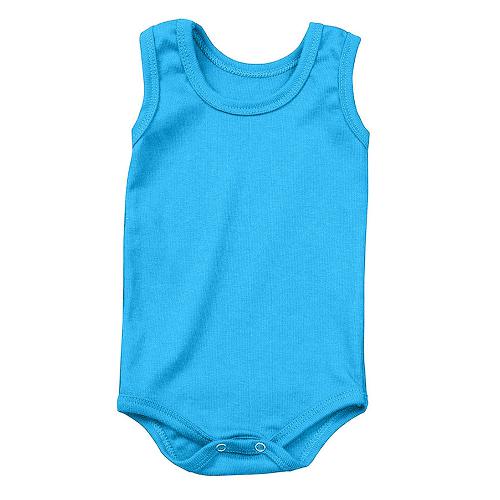 Body Bebê Canelado Escuro Liso Regata (P/M/G) - Top Chot - Tamanho G - Turquesa