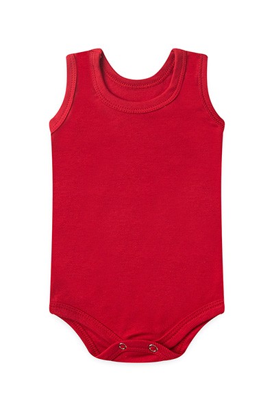 Body Bebê Canelado Escuro Liso Regata (P/M/G) - Top Chot - Tamanho G - Vermelho