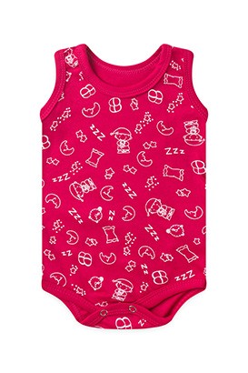Body Beb� Feminino Canelado Regata Pink Lua Soninho (P/M/G) - Top Chot