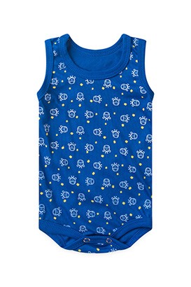 Body Bebê Masculino Canelado Regata Azul Royal Girafinha (P/M/G) - Top Chot