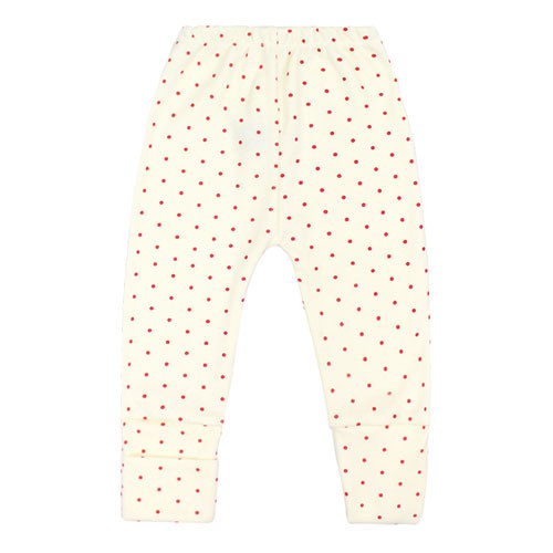 Mijão (Culote) Bebê Canelada Poá Vira-Pé (RN/P/M/G) - TOP CHOT - Tamanho RN - Creme,Vermelho