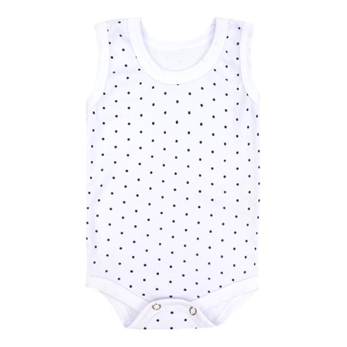 Body Regata Bebê Canelado Poá (P/M/G) - TOP CHOT - Tamanho P - Azul Marinho,Branco