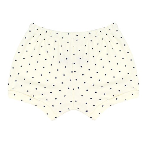 Tapa Fralda (Short) Bebê Canelado Poá (P/M/G) - Top Chot - Tamanho P - Creme,Azul Marinho