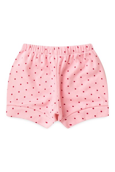 Tapa Fralda (Short) Bebê Canelado Poá (P/M/G) - Top Chot - Tamanho G - Rosa,Pink