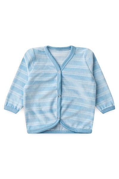 Casaquinho Bebê Plush Listrado (P/M/G) - TOP CHOT - Tamanho G - Azul