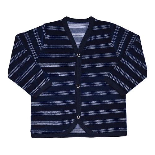 Casaquinho Bebê Plush Listrado (P/M/G) - TOP CHOT - Tamanho G - Azul Marinho