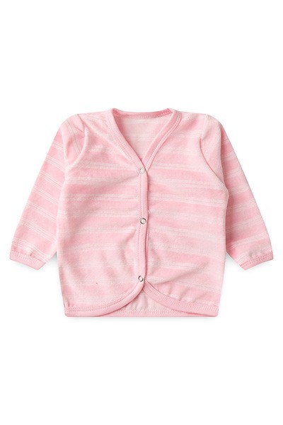 Casaquinho Bebê Plush Listrado (P/M/G) - TOP CHOT - Tamanho P - Rosa
