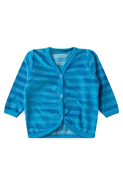 Casaquinho Bebê Plush Listrado (P/M/G) - TOP CHOT - Tamanho M - Turquesa