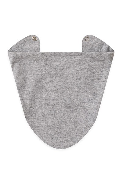 Babador Bebê Bandana Meia Malha Mescla com Botão - Top Chot - Tamanho único - Mescla