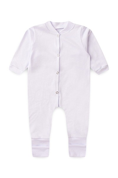 Macacão Bebê Canelado Liso Manga Longa e Vira Pé (RN/P/M/G) - TOP CHOT - Tamanho M - Branco