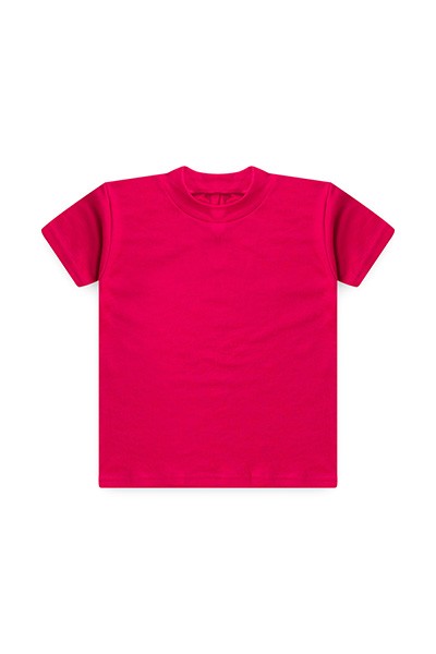 Camiseta Infantil Feminina Manga Curta Canelada Lisa Pink (4/6/8) - Top Chot - Tamanho 4 - Pink
