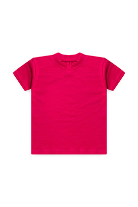 Camiseta Infantil Feminina Manga Curta Canelada Lisa Pink (4/6/8) - Top Chot