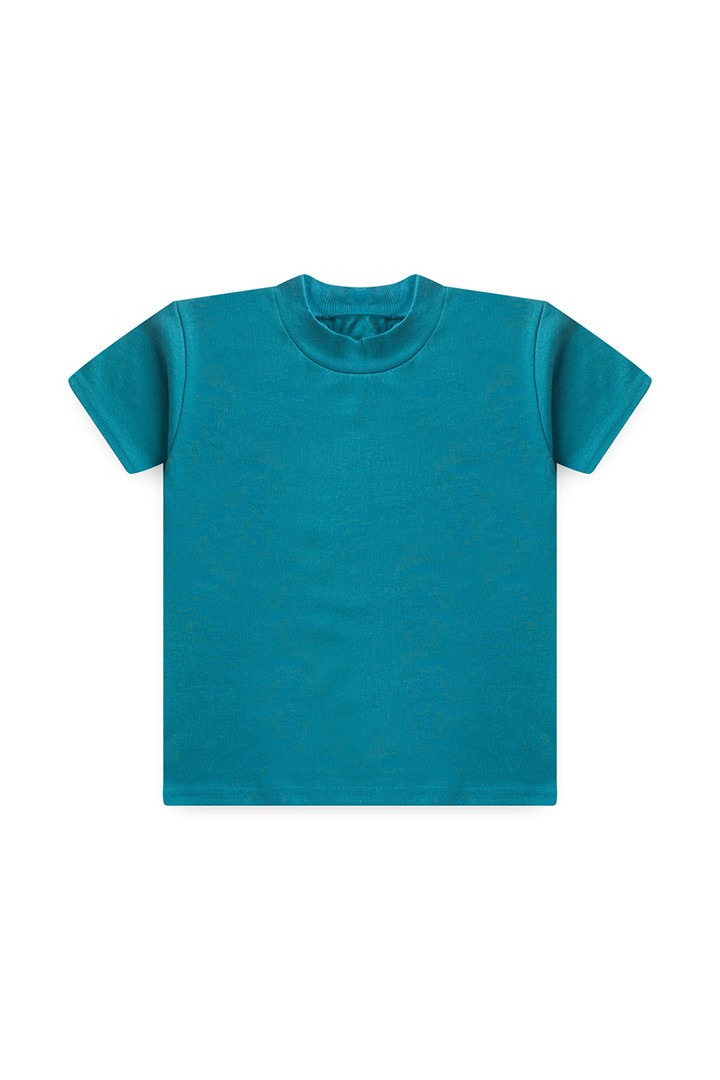 Camiseta Infantil Curta Azul Petróleo (4/8) | Bebê Fofuxo