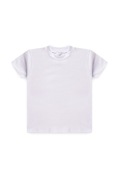 Camiseta Infantil Manga Curta Canelada Lisa Branca (4/6/8) - Bebê Fofuxo - Tamanho 8 - Branco