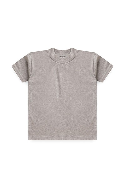 Camiseta Infantil Manga Curta Canelada Lisa Mescla (4/6/8) - Bebê Fofuxo - Tamanho 4 - Mescla