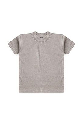 Camiseta Infantil Manga Curta Canelada Lisa Mescla (4/6/8) - Beb� Fofuxo