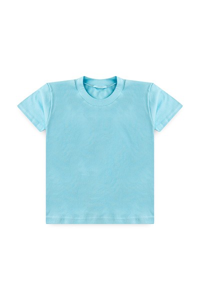 Camiseta Infantil Manga Curta Canelada Lisa Turquesa (4/6/8) - Bebê Fofuxo - Tamanho 4 - Turquesa