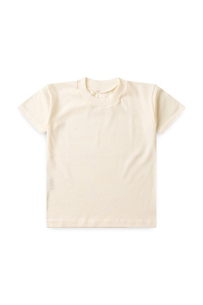 Camiseta Infantil Manga Curta Canelada Lisa Creme (4/6/8) - Bebê Fofuxo - Tamanho 4 - Creme