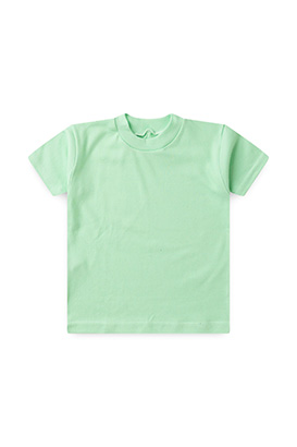 Camiseta Infantil Manga Curta Canelada Lisa Verde (4/6/8) - Beb� Fofuxo