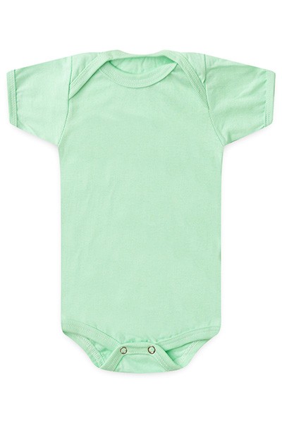 Body Bebê Meia Malha Verde Liso Manga Curta (RN/P/M/G) - Bebê Fofuxo - Tamanho RN - Verde