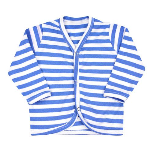 Casaquinho Bebê Masculino Suedine Listrado Azul (P/M/G) - Top Chot - Tamanho M - Azul