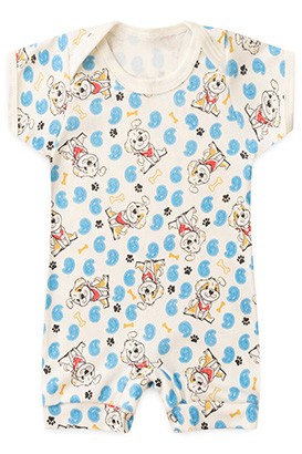 Banho de Sol Bebê Canelado Creme Doguinho (P/M/G) - Top Chot