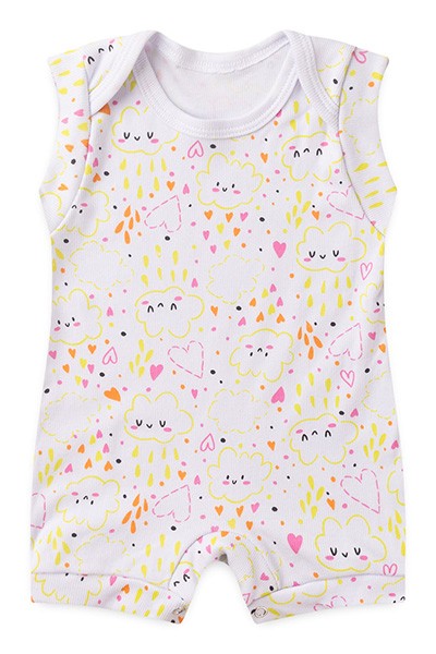 Banho de Sol Bebê Feminino Regata Canelado Branco Nuvem (P/M/G) - Top Chot - Tamanho P - Branco