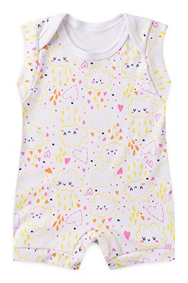 Banho de Sol Beb� Feminino Regata Canelado Branco Nuvem (P/M/G) - Top Chot