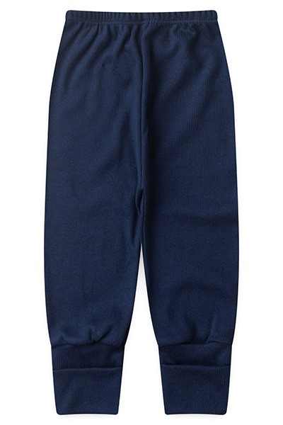 Mijão (Culote) Bebê Canelado Escuro Liso Vira-Pé (RN/P/M/G) - Top Chot - Tamanho G - Azul Marinho