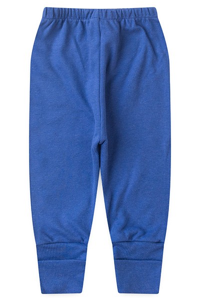 Mijão (Culote) Bebê Canelado Escuro Liso Vira-Pé (RN/P/M/G) - Top Chot - Tamanho RN - Azul Royal
