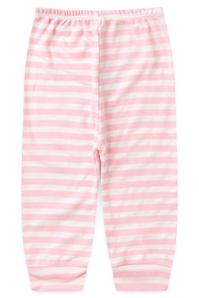 Mijão Bebê Feminino Suedine Listrado Rosa sem Pé (RN/P/M/G) - Top Chot - Tamanho RN - Rosa,Branco