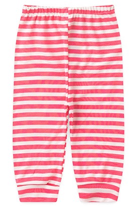 Mij�o Beb� Feminino Suedine Listrado Rosa Chiclete sem P� (RN/P/M/G) - Top Chot