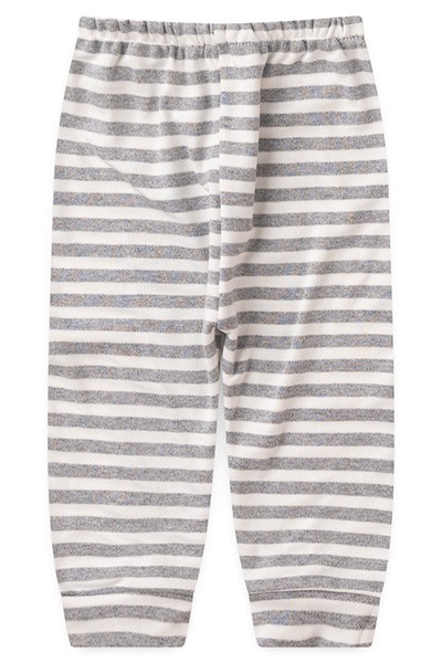 Mijão Bebê Suedine Listrado Mescla sem Pé (RN/P/M/G) - Top Chot - Tamanho RN - Mescla,Branco