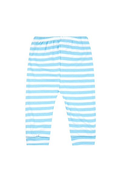 Mijão Bebê Suedine Listrado Turquesa sem Pé (RN/P/M/G) - Top Chot - Tamanho G - Branco,Turquesa