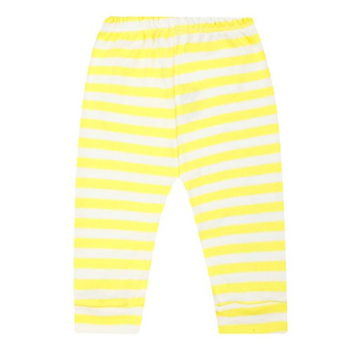 Mijão Bebê Suedine Listrado Amarelo sem Pé (RN/P/M/G) - Top Chot - Tamanho M - Amarelo