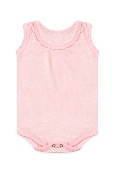 Body Bebê Feminino Regata Flame Liso Rosa (P/M/G) - Top Chot - Tamanho P - Rosa