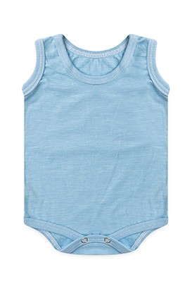 Body Beb� Masculino Regata Flame Liso Azul (P/M/G) - Top Chot