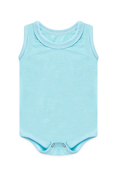 Body Bebê Regata Flame Liso Turquesa (P/M/G) - Top Chot - Tamanho M - Turquesa