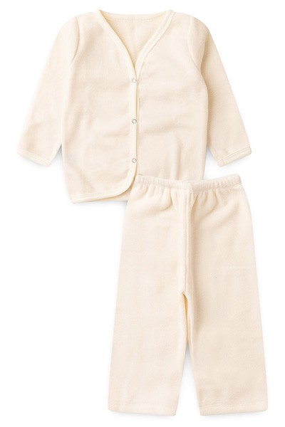 Pijama Bebê Soft Casaco e Calça Creme (1/2/3) - Top Chot - Tamanho 3 - Creme