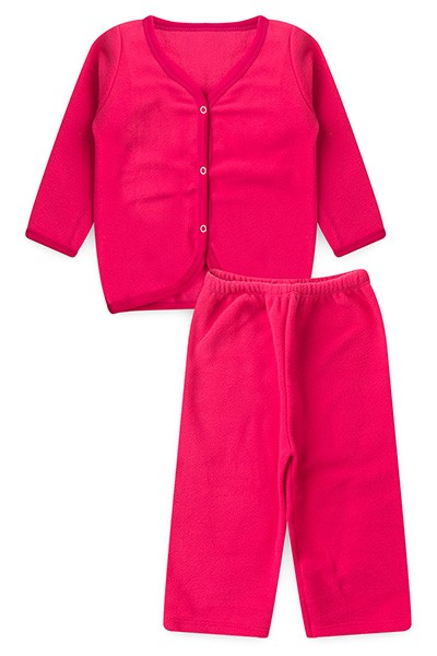 Pijama Bebê Feminino Soft Casaco e Calça Pink (1/2/3) - Top Chot - Tamanho 1 - Pink