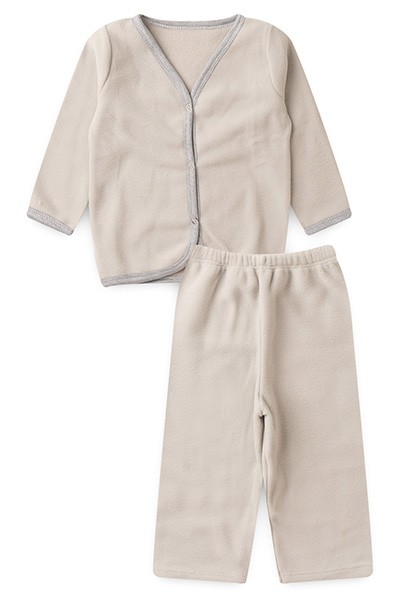 Pijama Bebê Soft Casaco e Calça Cinza (1/2/3) - Top Chot - Tamanho 1 - Cinza