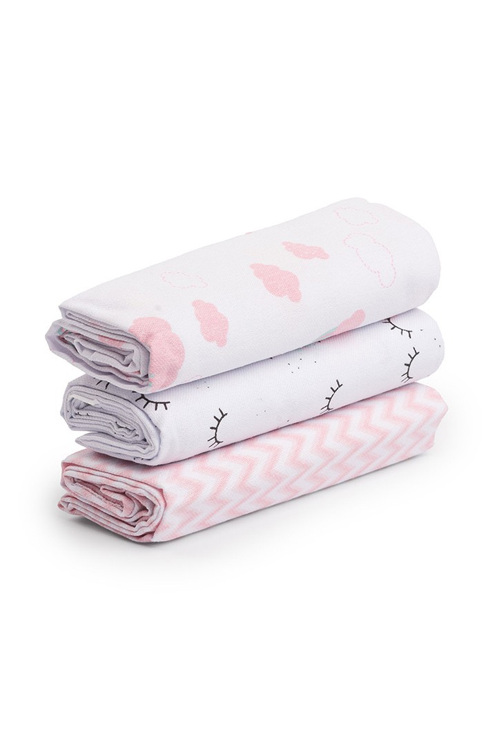 Kit Cueiro Bebê Flanelado Branco Feminino