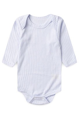Body Bebê Canelado-Beirute Branco Manga Longa (RN/P/M/G) - Top Chot