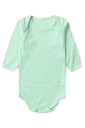 Body Bebê Canelado-Beirute Verde Manga Longa (RN/P/M/G) - Top Chot