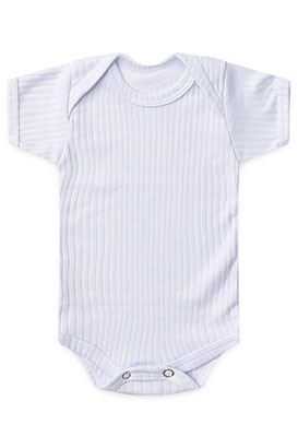 Body Bebê Canelado-Beirute Branco Manga Curta (RN/P/M/G) - Top Chot