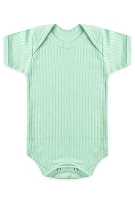 Body Bebê Canelado-Beirute Verde Manga Curta (RN/P/M/G) - Top Chot