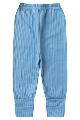 Mijão (Culote) Bebê Canelado-Beirute Azul Liso vira Pé (RN/P/M/G) - Top Chot
