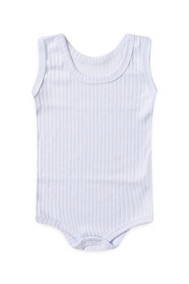 Body Bebê Canelado-Beirute Branco Liso Regata (P/M/G) - Top Chot