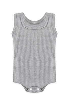 Body Beb� Canelado-Beirute Mescla Liso Regata (P/M/G) - Top Chot